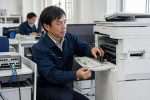 ITインフラ事業の保守契約と現場体制を確認するサービス担当者